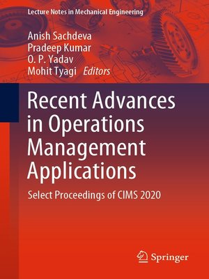 cover image of Recent Advances in Operations Management Applications